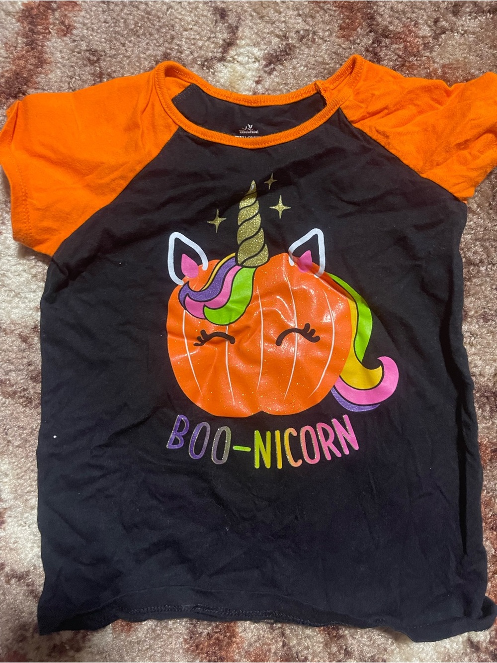 Celebrate It Black & Orange Boo-nicorn Halloween Tee